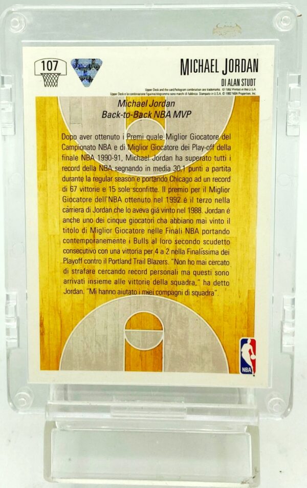 1992 UD MVP Michael Jordan Italian #107 (2)