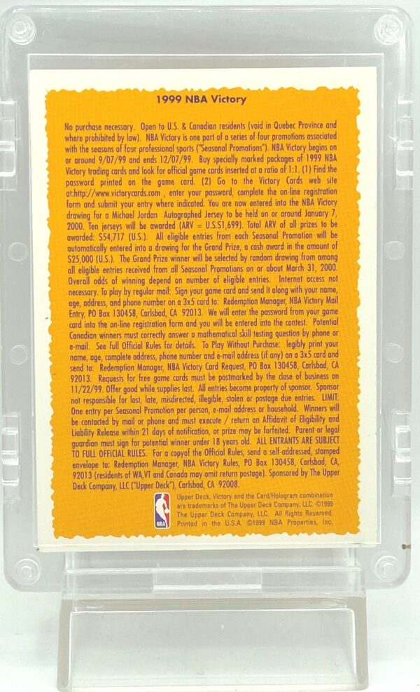 1999 UD Victory Michael Jordan-Jersey Entry (2)
