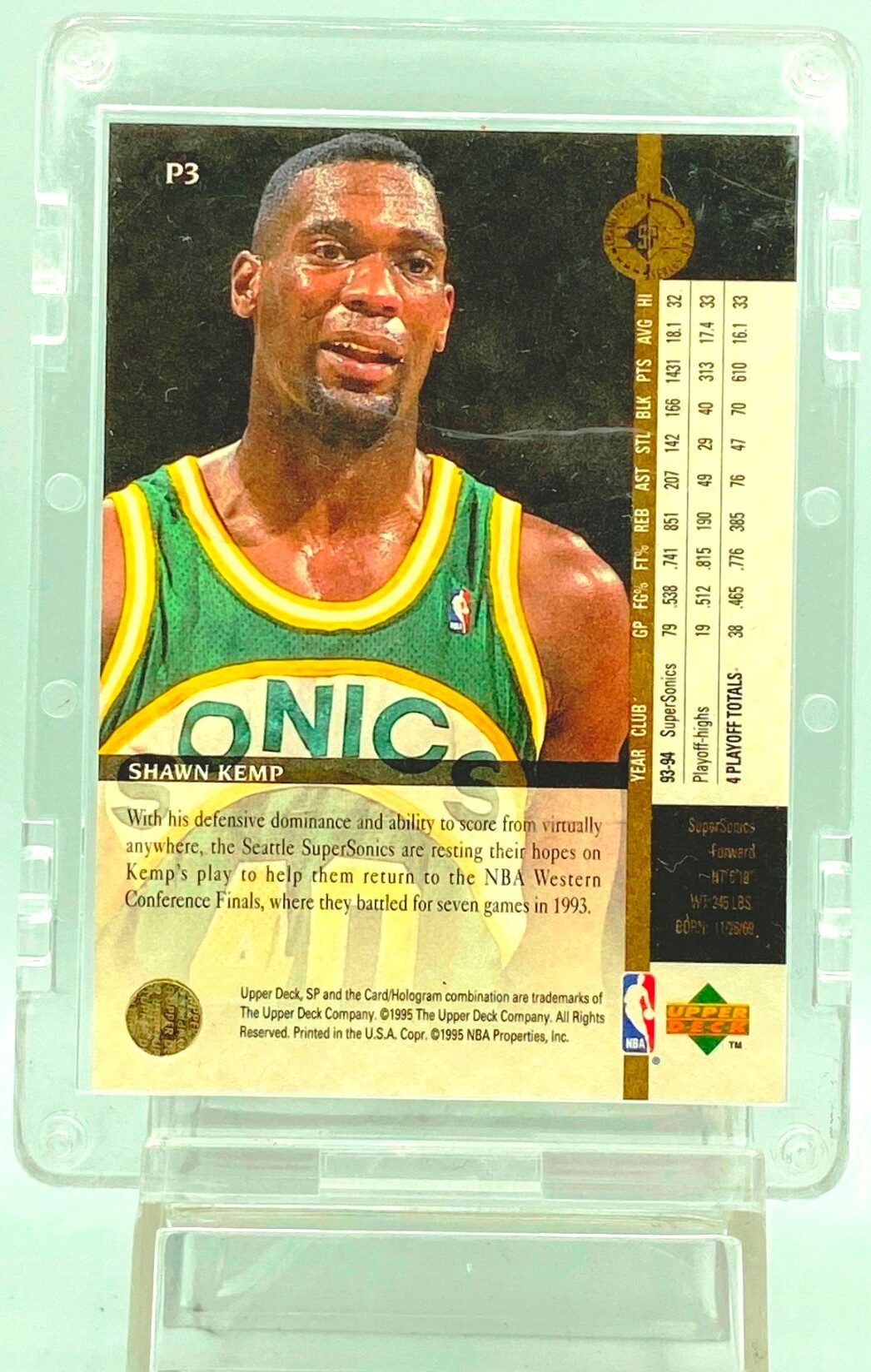 Vintage 199495 Upper Deck SP Championship Playoff Heroes Shawn Kemp