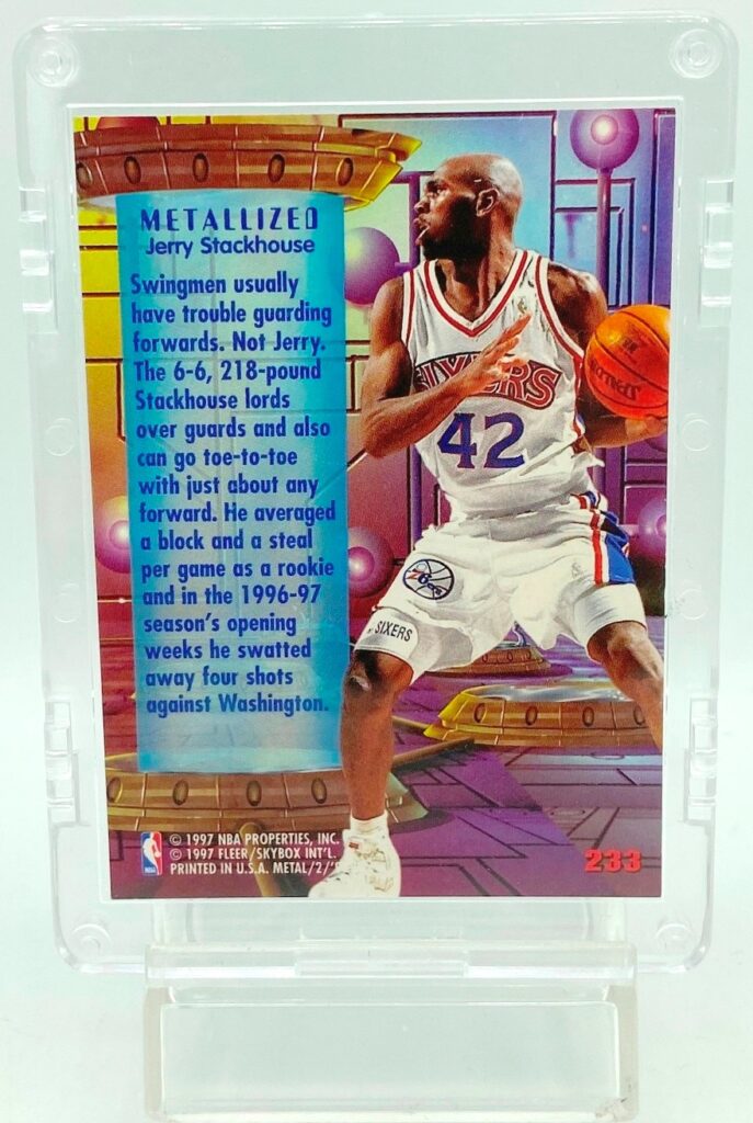 Stackhouse Sticker 1996-97 Fleer Metal Jerry Stackhouse #233 Metallized (Sixers)