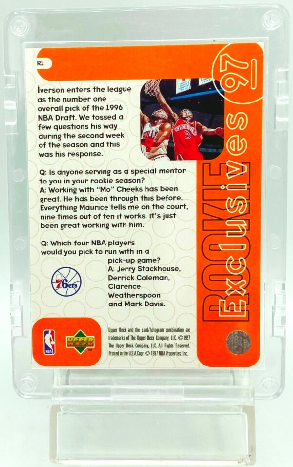 1997 UD Rookie Exclusive Allen Iverson #R1 (2)