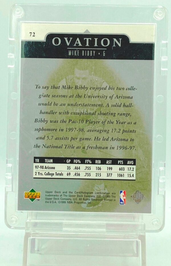 1998 Ovation Gold Mike Bibby RC #72 (2)
