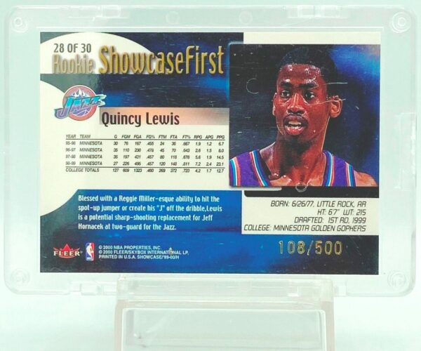 1999 Fleer Flair Showcase Quincy Lewis RC #28 (2)