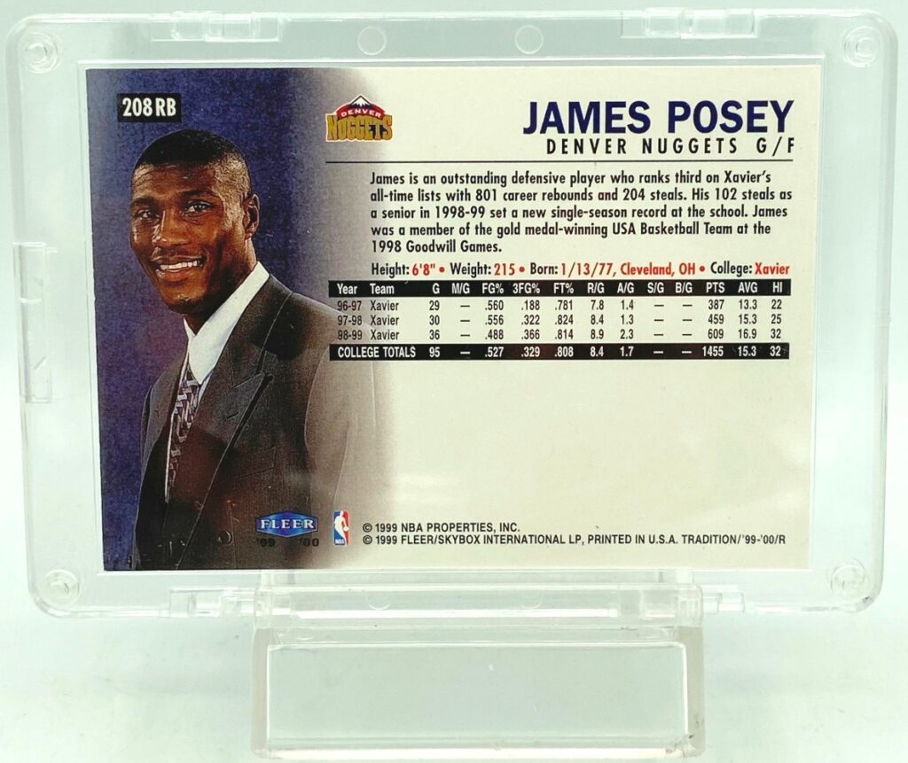 1999 Fleer RB Rookie James Posey #208RB (2)