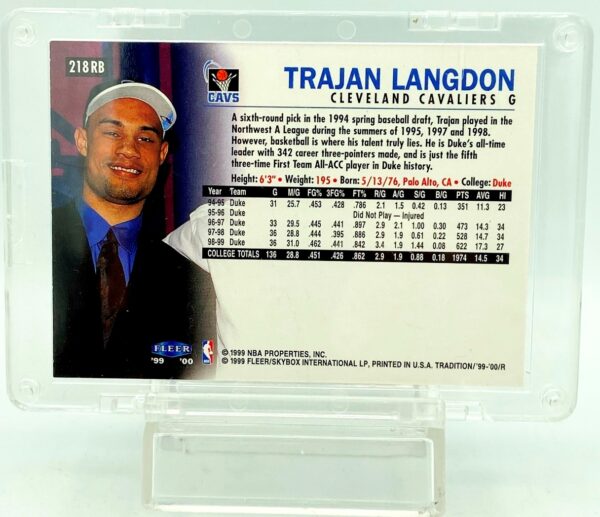 1999 Fleer RB Rookie Trajan Langdon #218RB (2)