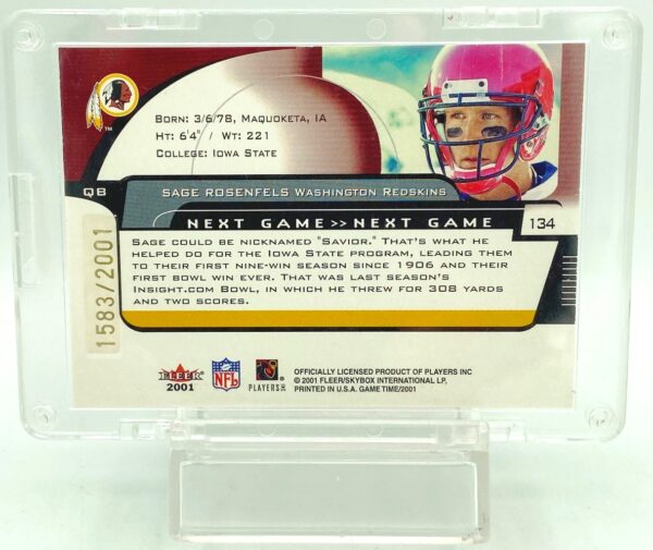 2001 Fleer Game Time Sage Rosenfels #134 (3)