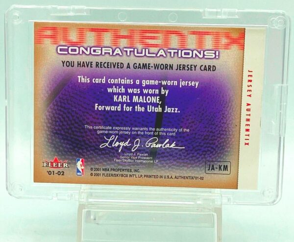 2001 Fleer Karl Malone Jersey Authentik (2)