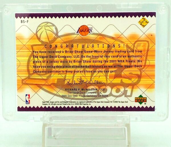 2001 UD Brian Shaw NBA Finals Fabrics #BS-F (2)
