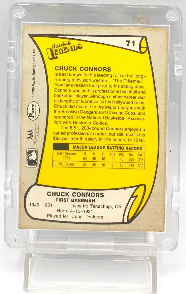 1988 Pacific Legends Chuck Connors #71 (5)