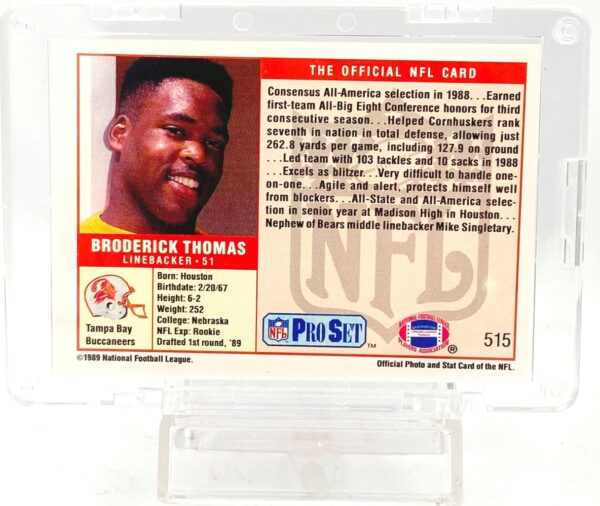 1989 Pro Set #1 Pick Broderick Thomas RC #515 (2)