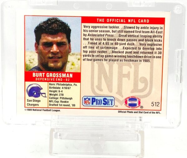 1989 Pro Set #1 Pick Burt Grossman RC #512 (2) 1989 Pro Set #1 Pick Burt Grossman RC #512 (2)