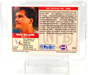 1989 Pro Set #1 Pick David Williams RC #496 (2)