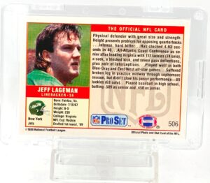 1989 Pro Set #1 Pick Jeff Lageman RC #506 (2)