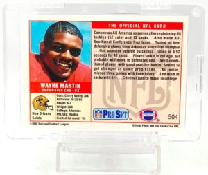 1989 Pro Set #1 Pick Wayne Martin RC #504 (2)