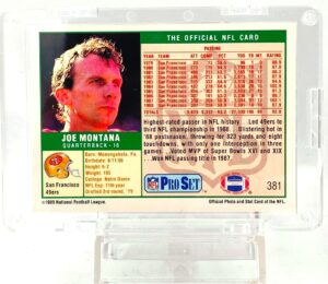 1989 Pro Set-NL Joe Montana Card #381 (2)