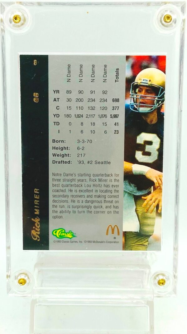 1993 Classic 4-S Exclusive Rick Mirer RC #8 (2) 1993 Classic 4-S Exclusive Rick Mirer RC #8 (2)