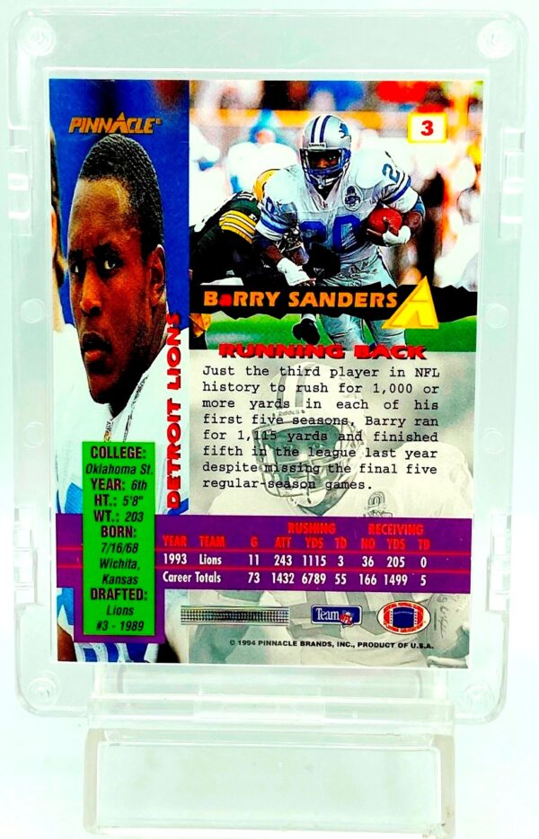 1994 Pinnacle Canton Barry Sanders #3 (2)