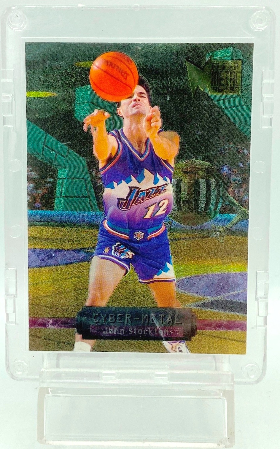 1996 Fleer Cyber-Metal John Stockton #19 (1)