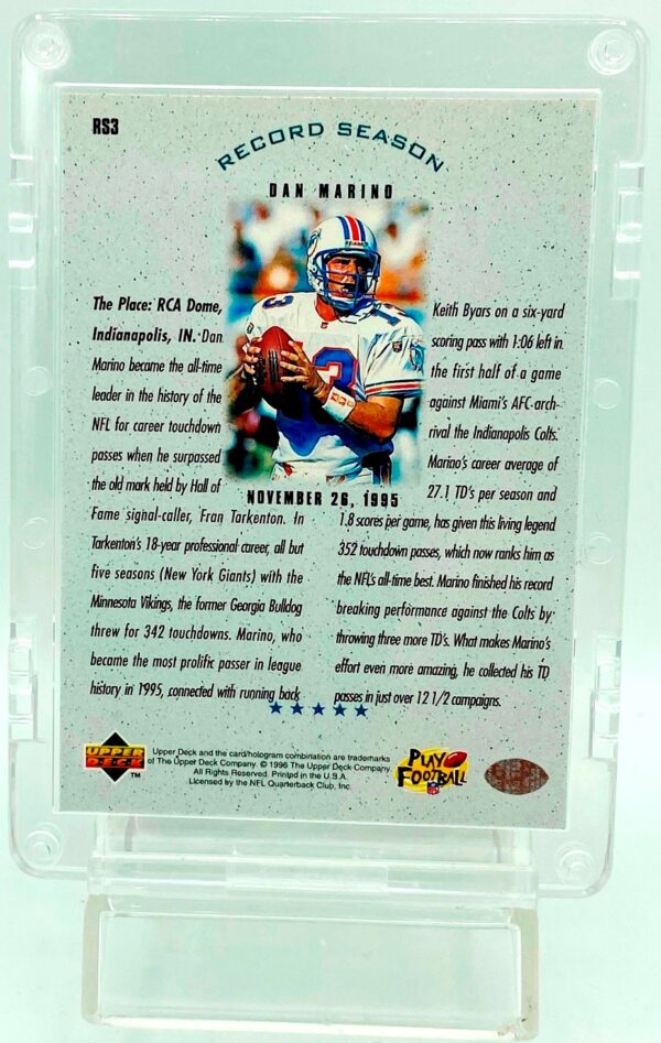 1996 Upper Deck RS Dan Marino #RS3 (2)
