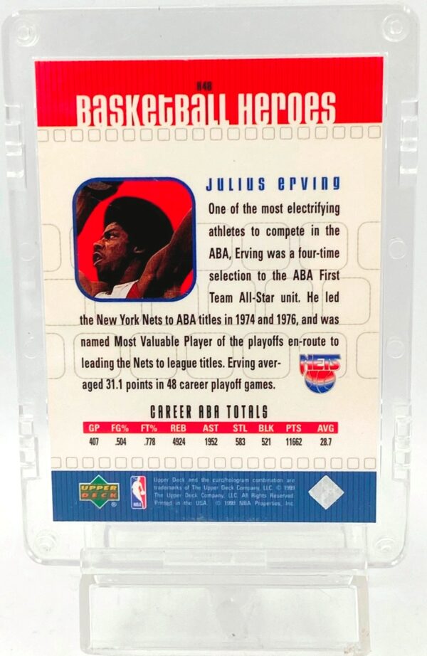 1999 UD Heroes Julius Erving Insert Card #H48 (2)