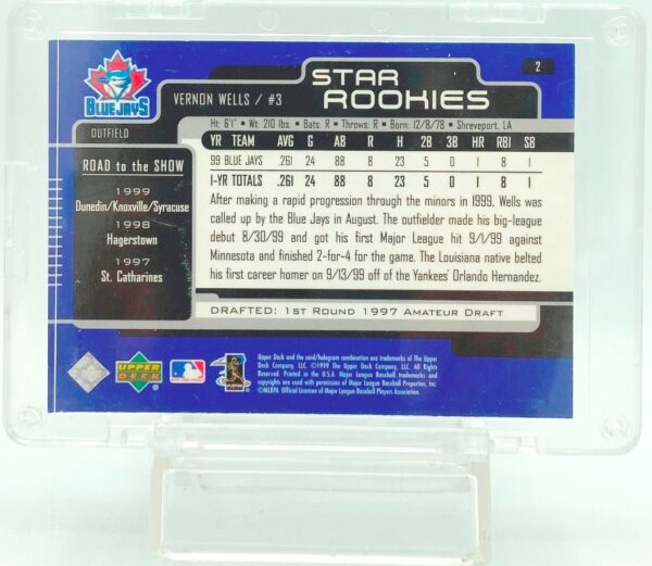 1999 Upper Deck Rookie Vernon Wells RC #2 (2) 1999 Upper Deck Rookie Vernon Wells RC #2 (2)