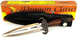 Vintage 1991 Dragon Claw Medieval Dagger (Genuine "Forked" Point Design-Stainless Boot Clip) United Cutlery Collection "Rare-Vintage" (1991)