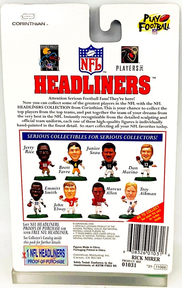 1996 Corinthian Headliners NFL Rick Mirer (4)