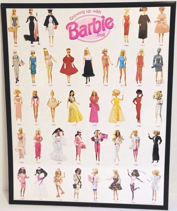 1997 Barbie Growing Up Barbie Doll Poster Framed