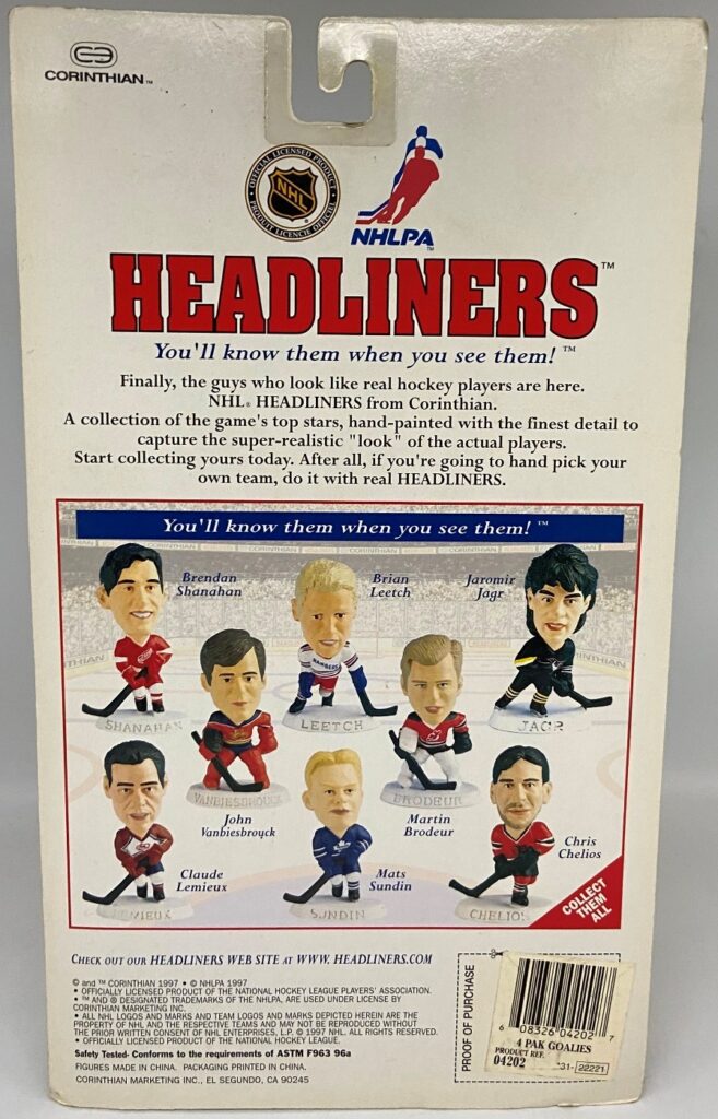 1997 Corinthian Headliners NHL TOP GOALIES (F)