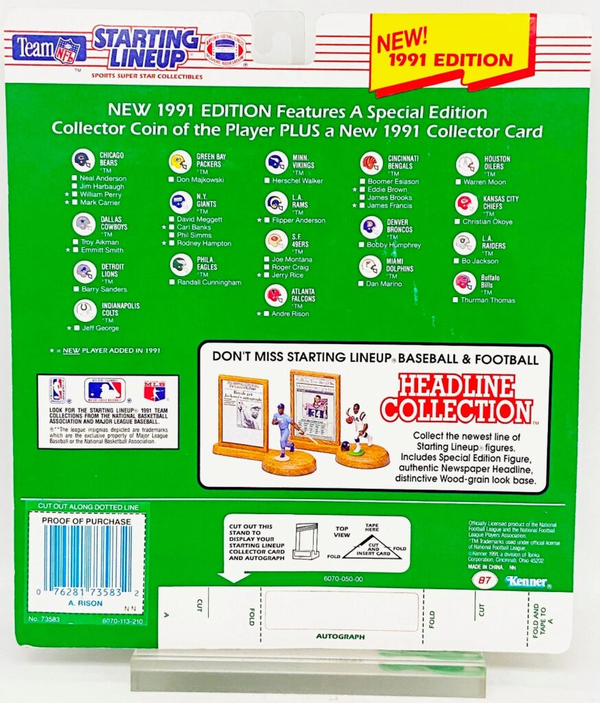 Vintage 1991 Starting Lineup Special Edition NFL Andre Rison Atlanta ...