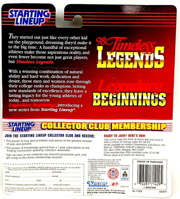 1998 SLU Legendary Beginnings Joe Montana (4) 1998 SLU Legendary Beginnings Joe Montana (4)