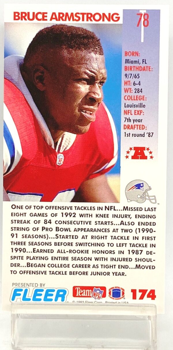 1993 Fleer Game '93 Bruce Armstrong #174 (2)