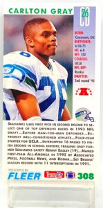 1993 Fleer Game '93 Carlton Gray #308 (2)