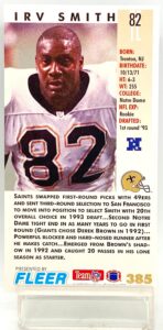 1993 Fleer Game '93 Irv Smith #385 (2)