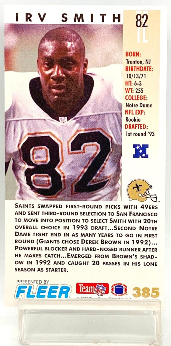 1993 Fleer Game '93 Irv Smith #385 (2)