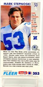 1993 Fleer Game '93 Mark Stepnoski #353 (2)