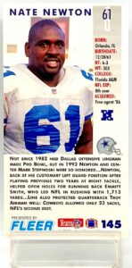 1993 Fleer Game '93 Nate Newton #145 (2)