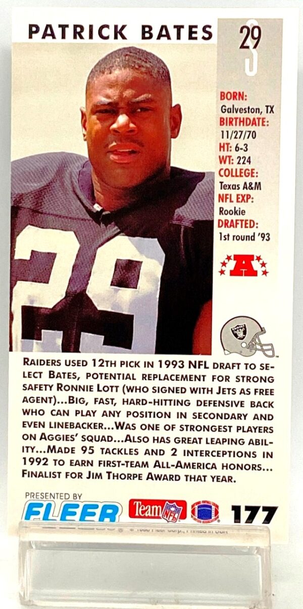 1993 Fleer Game '93 Patrick Bates #177 (2)