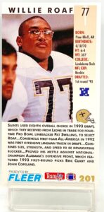 1993 Fleer Game '93 Willie Roaf #201 (2)