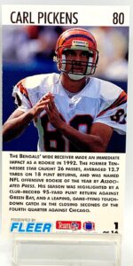 1993 Fleer Game Day '93 2Y Carl Pickens #1 (2)