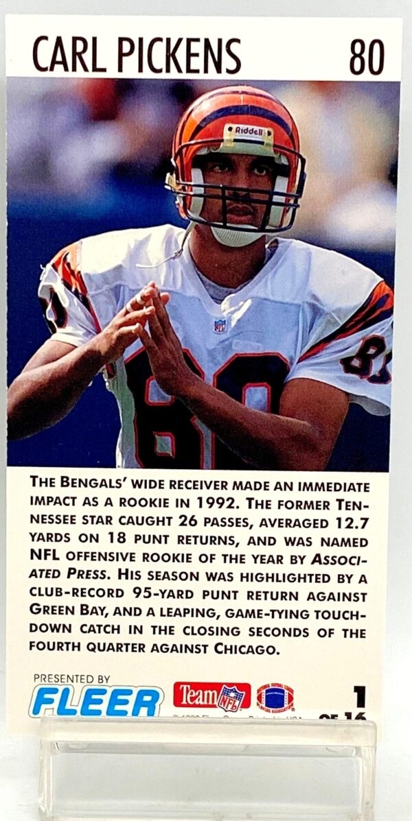 1993 Fleer Game Day '93 2Y Carl Pickens #1 (2)
