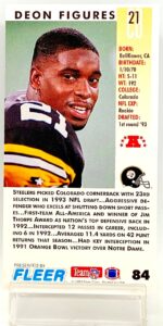 1993 Fleer Game Day '93 Deon Figures #84 (2)