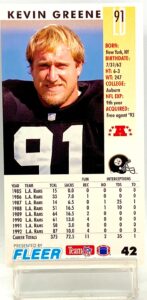 1993 Fleer Game Day '93 Kevin Green #42 (2)