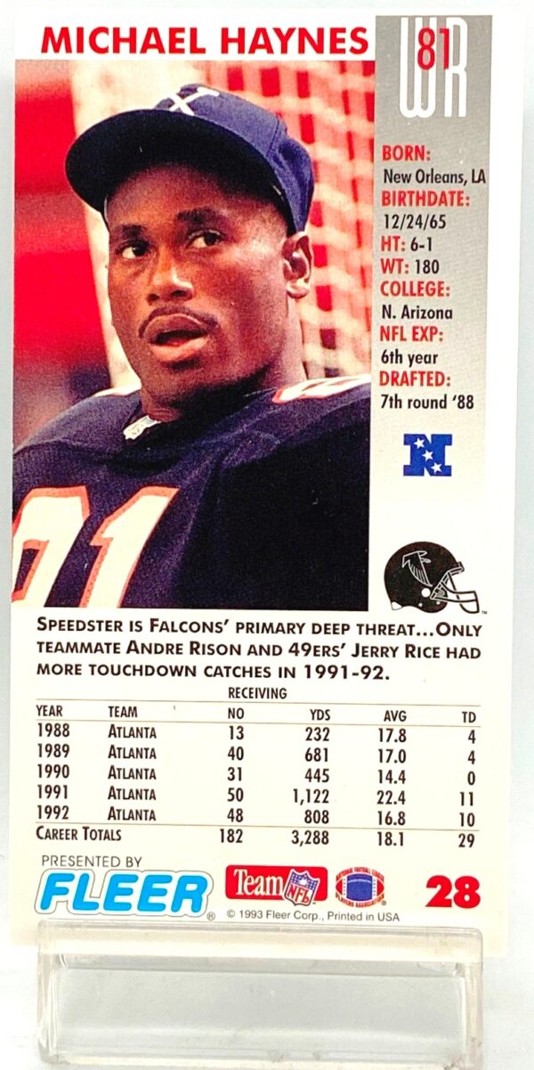 1993 Fleer Game Day '93 Michael Haynes #28 (2)