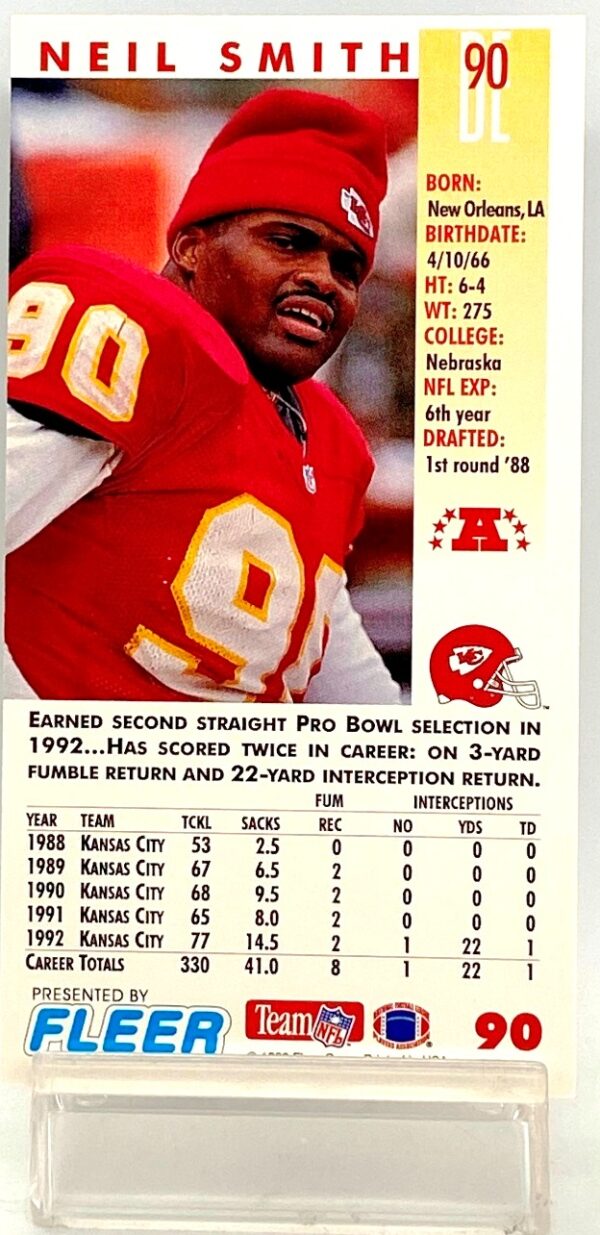 1993 Fleer Game Day '93 Neil Smith #90 (2)