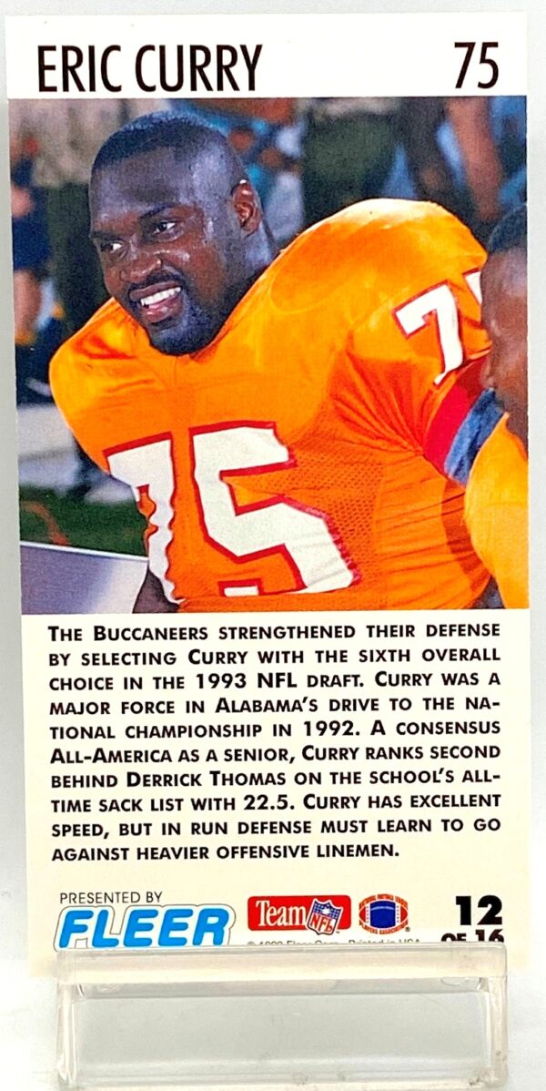 1993 Fleer Game Day '93 RS Eric Curry #12 (2)