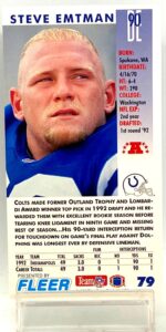1993 Fleer Game Day '93 Steve Emtman #79 (2)