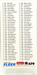 1993 Fleer NFL Game Day '93 Checklist #479 (2)