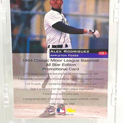 1994 Classic Promo Alex Rodriguez RC #CB1-Minors All Star Edition