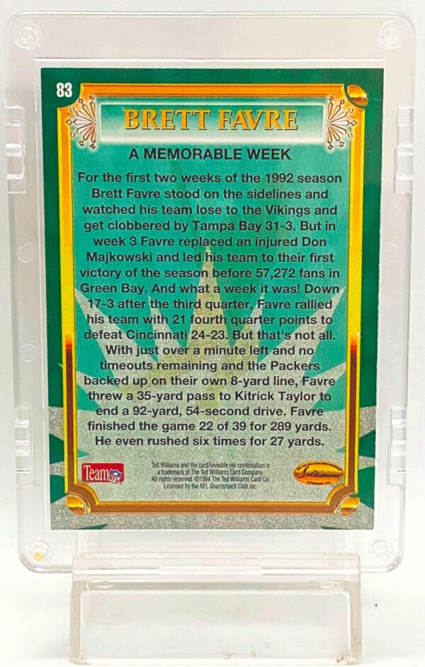 1994 TW-RS DOAL-1992wk NFL Brett Favre #83 (2)